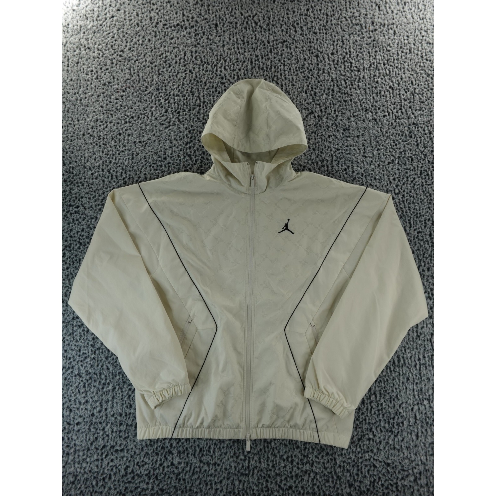 Air Jordan Brooklyn Hooded Draft Jacket Beige Hv0554-104 Size Medium Sample Tag